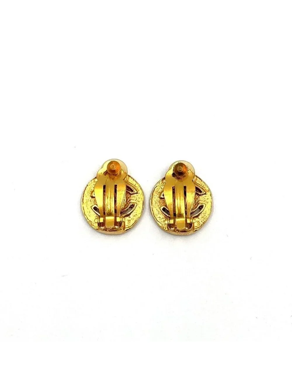 Chanel CC Logo Gold Plated Earrings